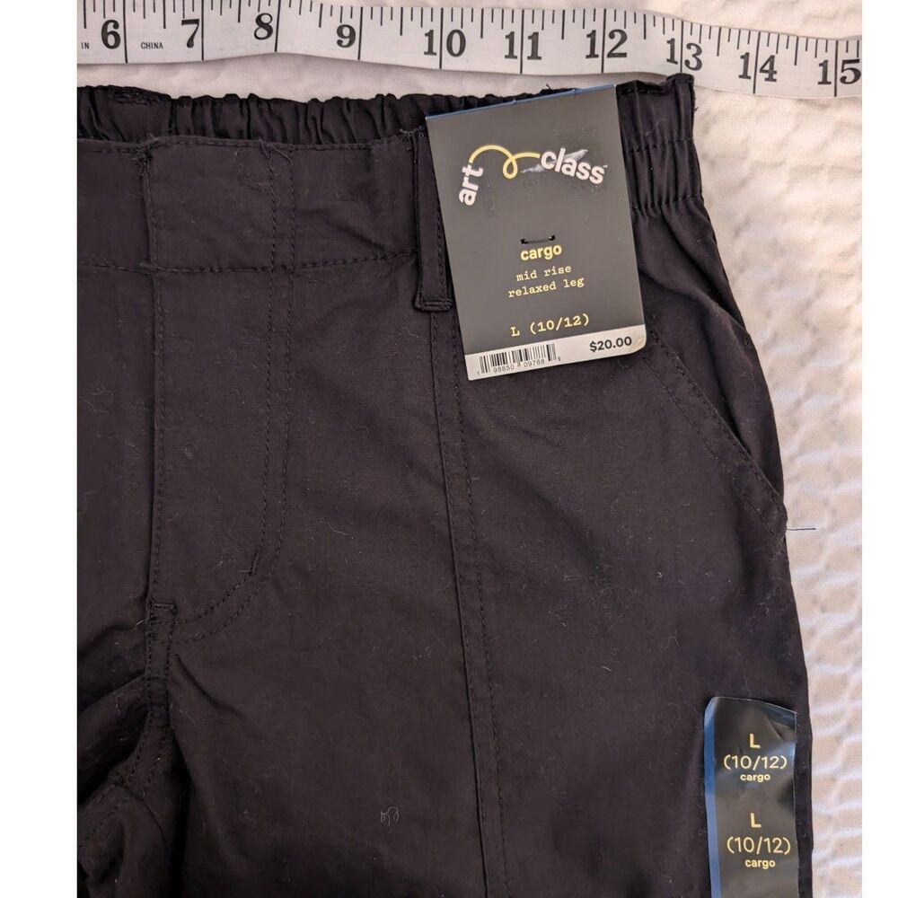 Art Class Girls Cargo Mid Rise, Relaxed Leg Pants Black Size Various - Picture 7 of 11